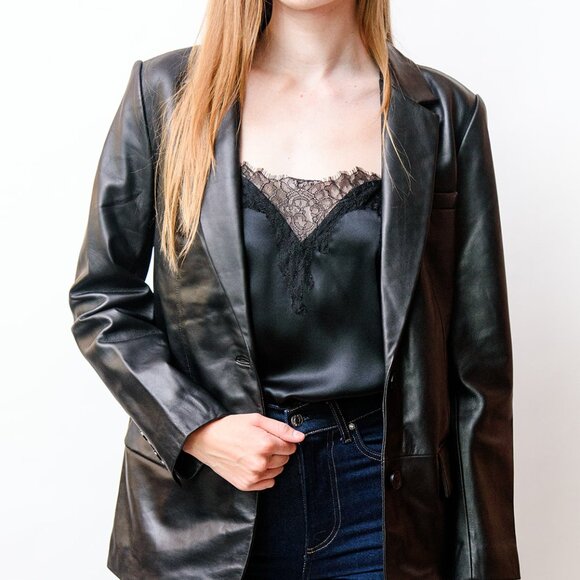 Keeley Leather Blazer - Picture 1 of 5